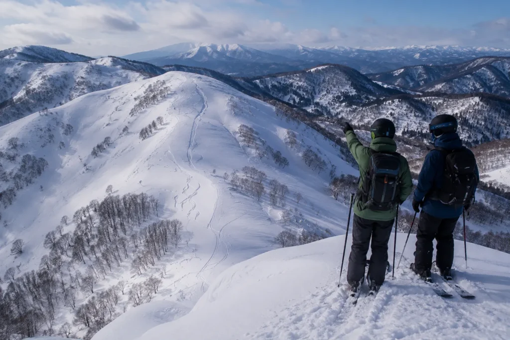 riders scooping a line